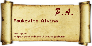 Paukovits Alvina névjegykártya